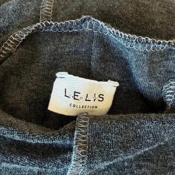 LE LIS Small Archer Two Tone Long Sleeve Crop Top Exposed Seams High Neck Fitted - Picture 6 of 8